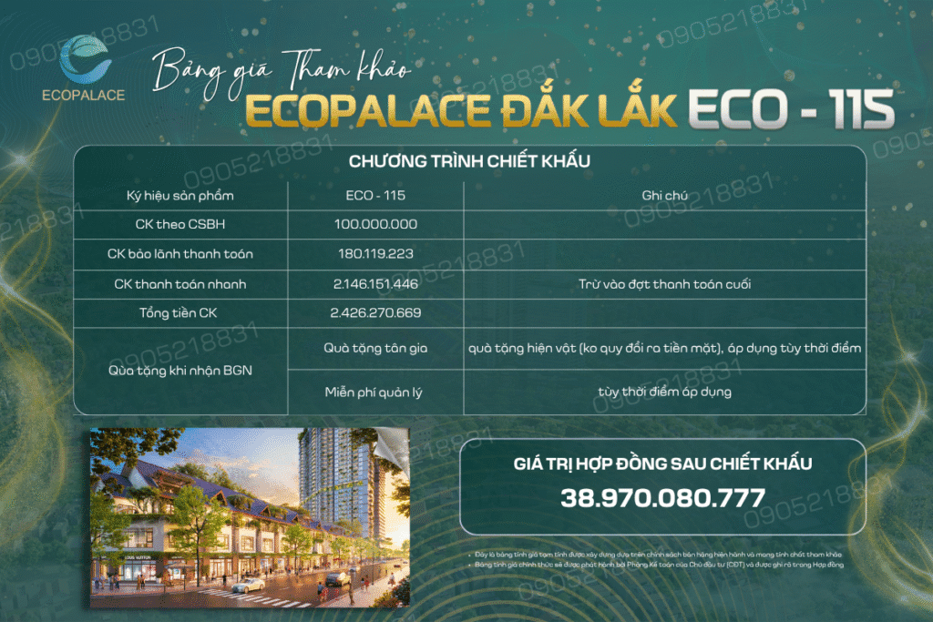 Bảng giá tham khảo ECO-115