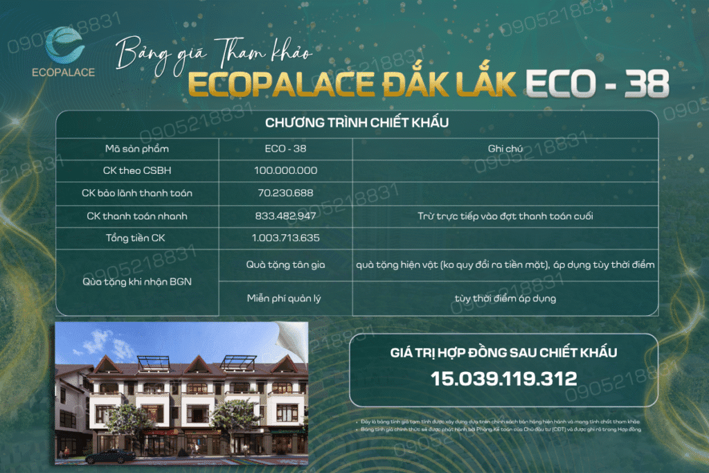 Bảng giá tham khảo ECO-38