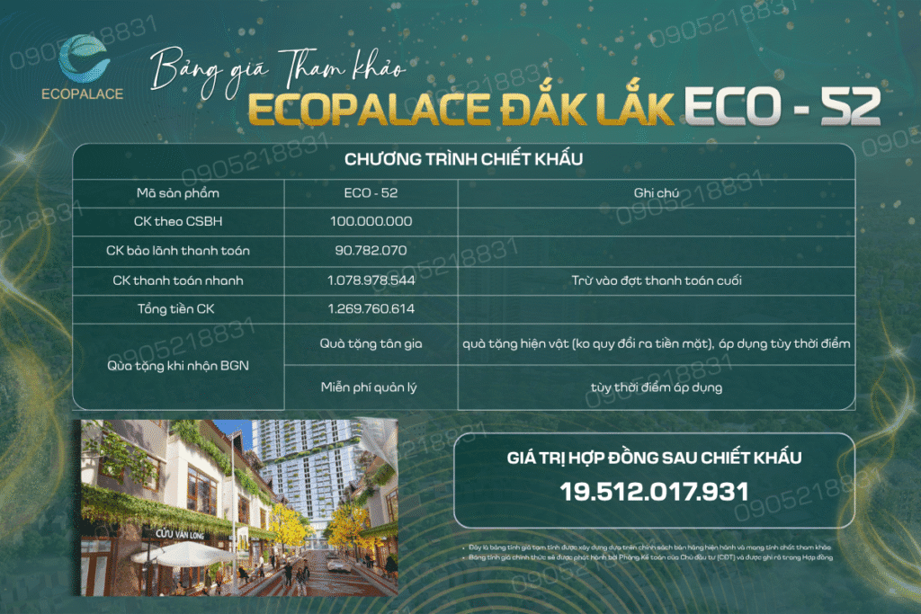 Bảng giá tham khảo ECO-52