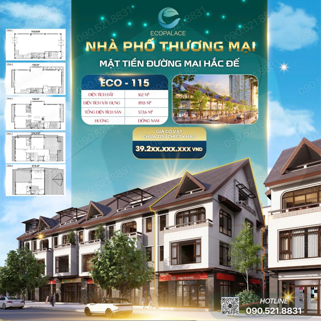 ECO-115 Shophouse mặt tiền Mai Hắc Đế