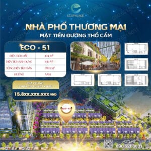 Nhà phố thương mại mặt tiền đường Thổ cẩm ECO-51