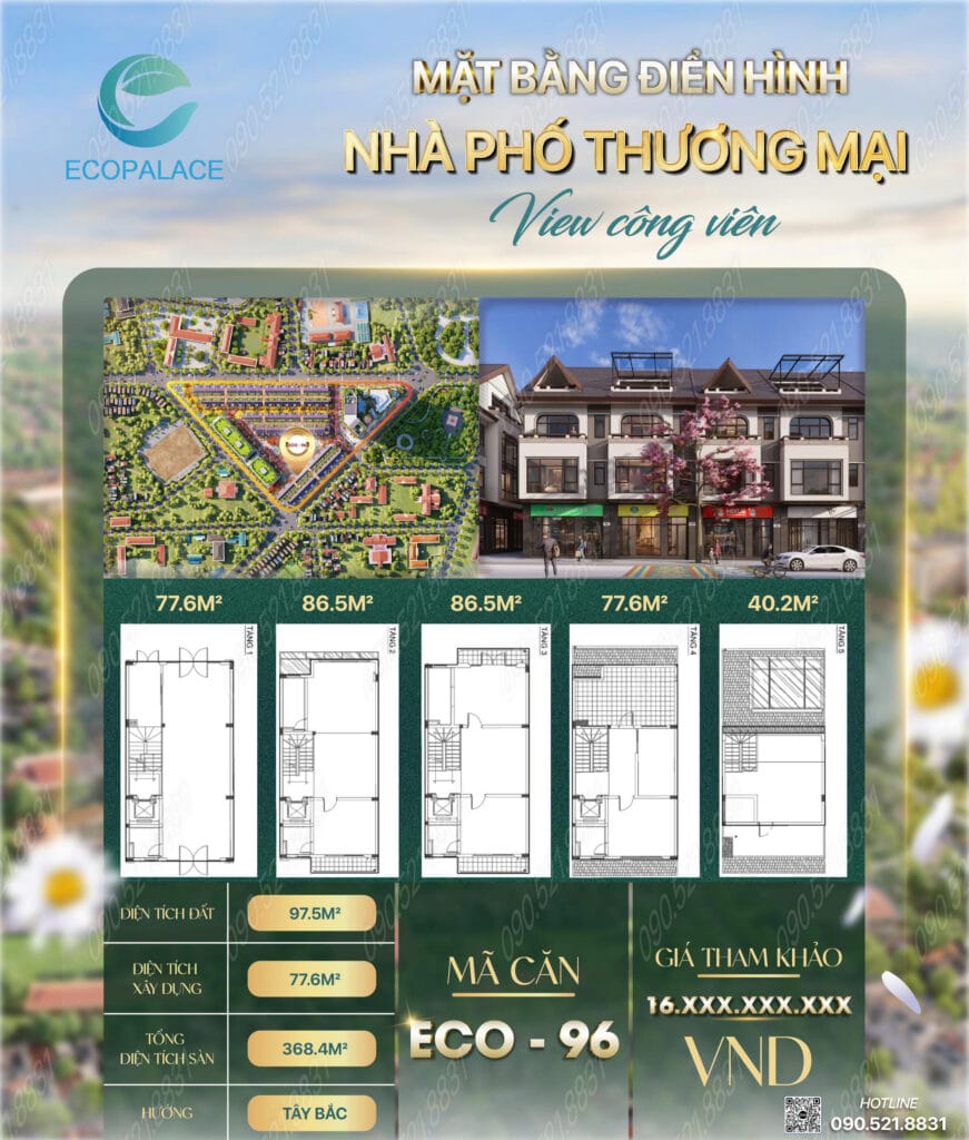 ECO-96 Nhà phố view công viên