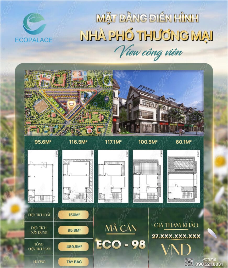 ECO-98 Nhà phố view công viên